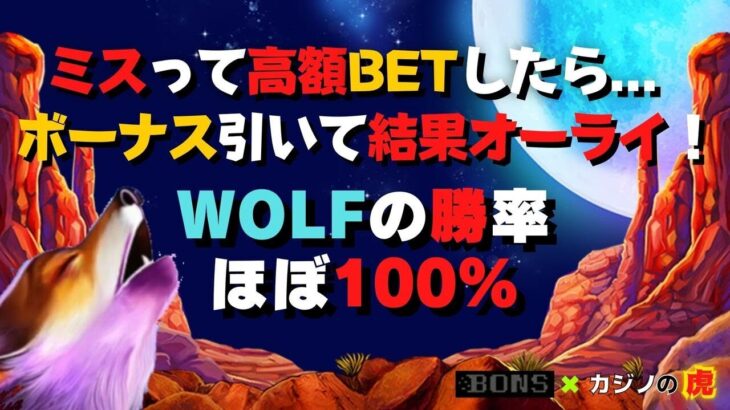 #775【オンラインカジノ｜スロット🎰】Wolf Gold｜最近ウルフの勝率ほぼ100%！ミスBETでも結果オーライ!!｜金無し痔主セミリタイヤ月3万円お小遣い代表